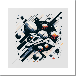 Retro Space Cosmic Geometry: Celestial Harmony Posters and Art